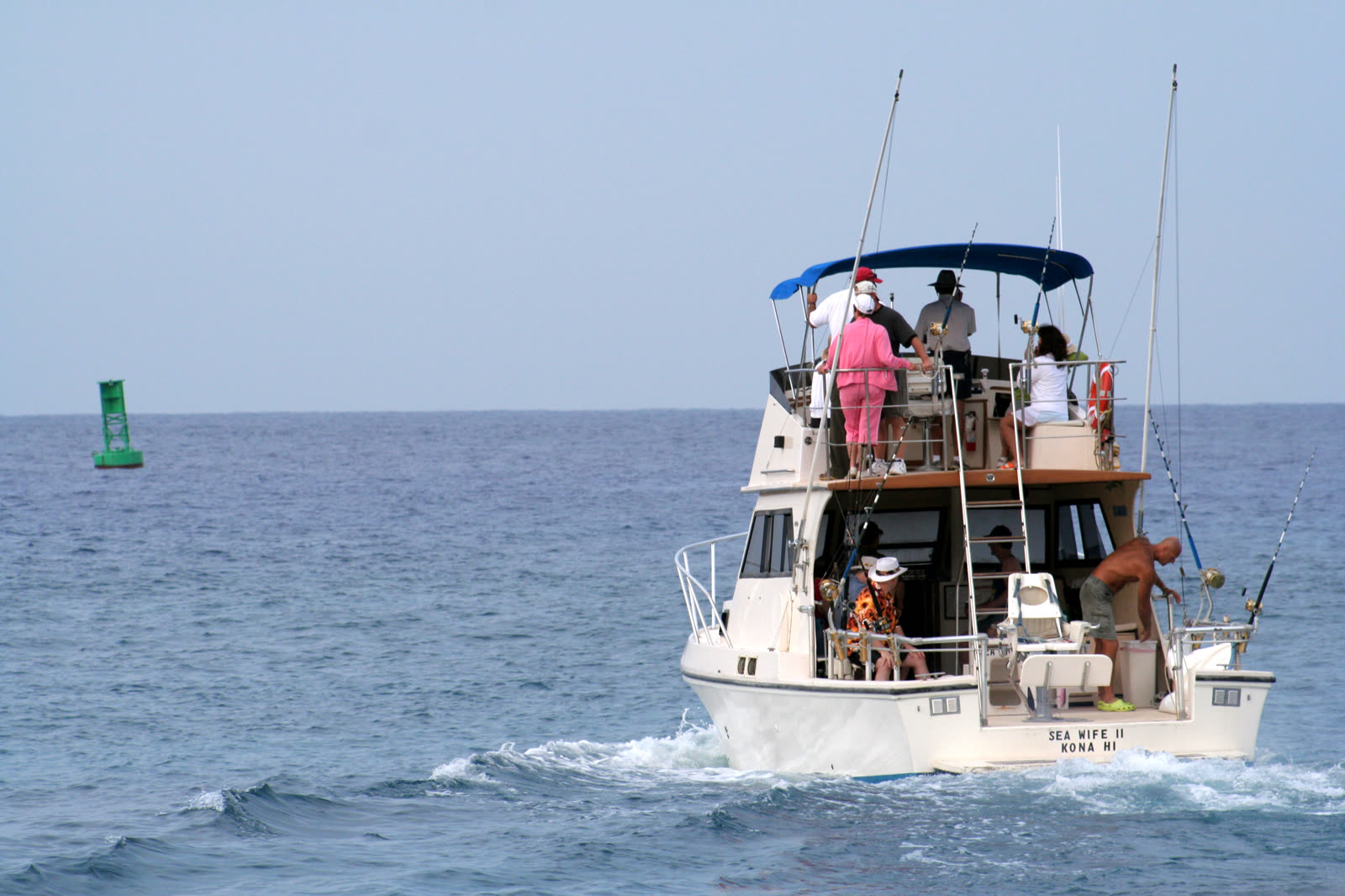 Charter boat on turquoise water